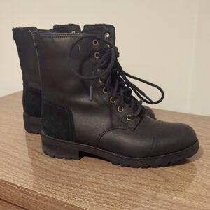 Ugg Black Lace-Up Ankle Boots